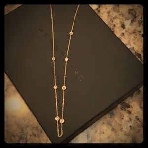 16 in 14kt gold diamond bezel set necklace